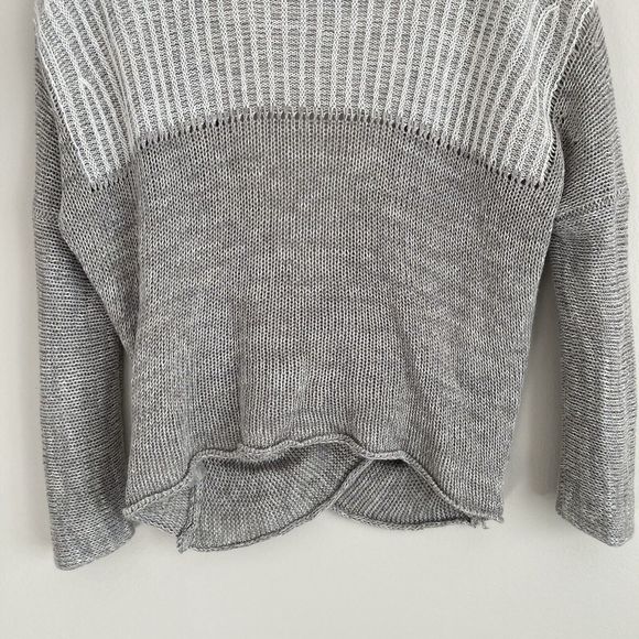 Soft Surroundings Loose Knit Wrap Front Sweater Plunging V-Neck Gray Size Small - Picture 10 of 11